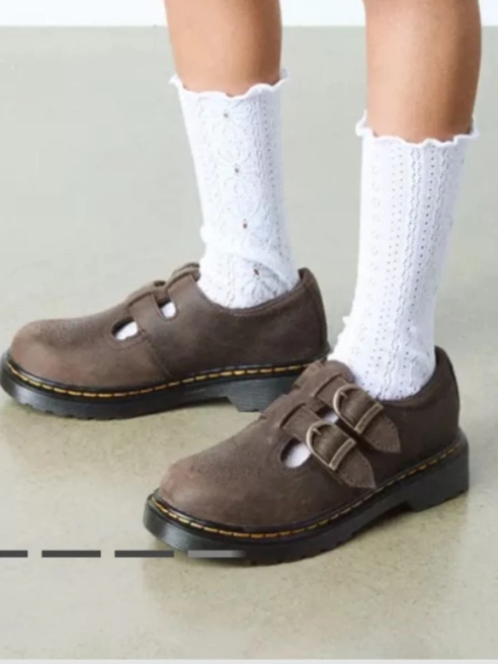 Dr. Martens Kids Brown Double-Buckle Mary Jane Shoes